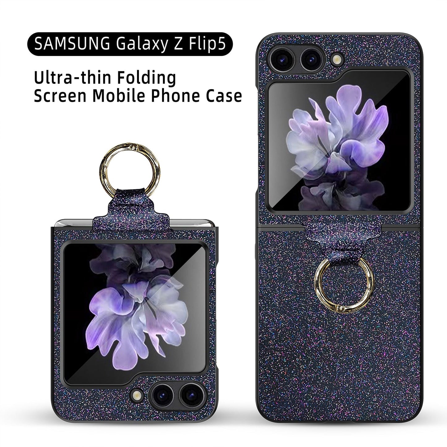 Luxury Case with Ring Bracket For Galaxy Z Flip 5