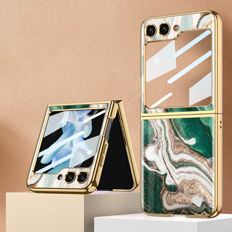 Shockproof Plating marble Case For Samsung Galaxy Z Flip 5