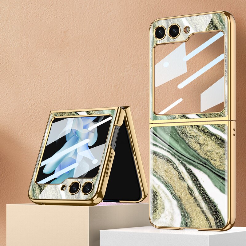 Shockproof Plating marble Case For Samsung Galaxy Z Flip 5