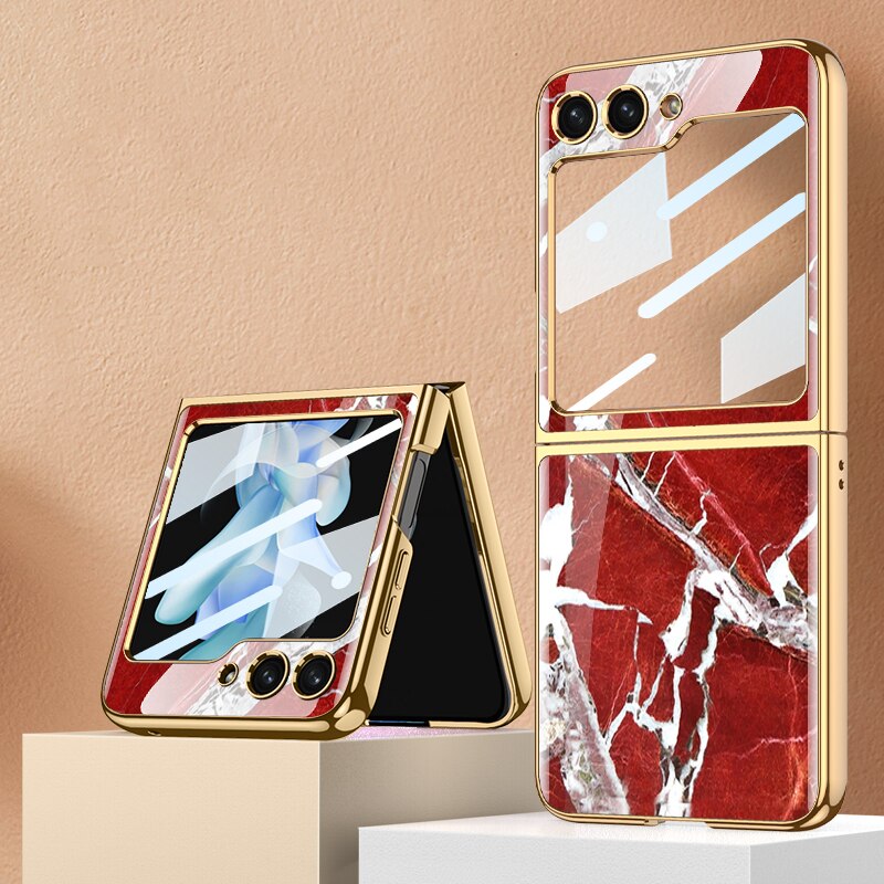Shockproof Plating marble Case For Samsung Galaxy Z Flip 5