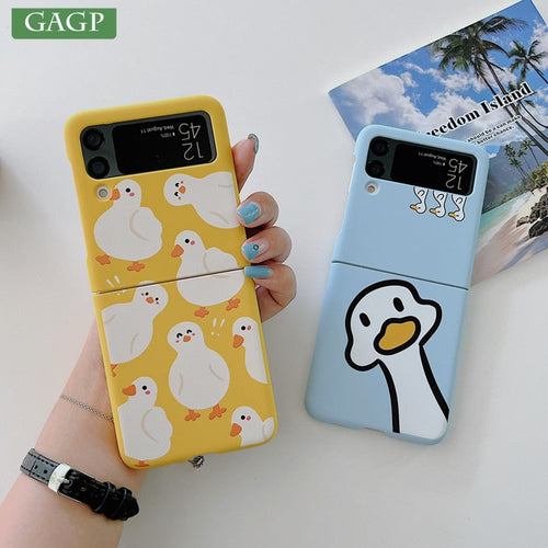 Cute Duck Silicone Phone Case For Samsung Z Flip 4 5G