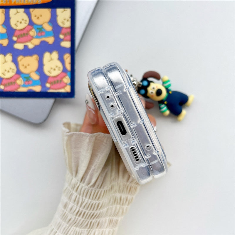 Cute Cartoon Dog Pendant Phone Case For Samsung Galaxy Z Flip