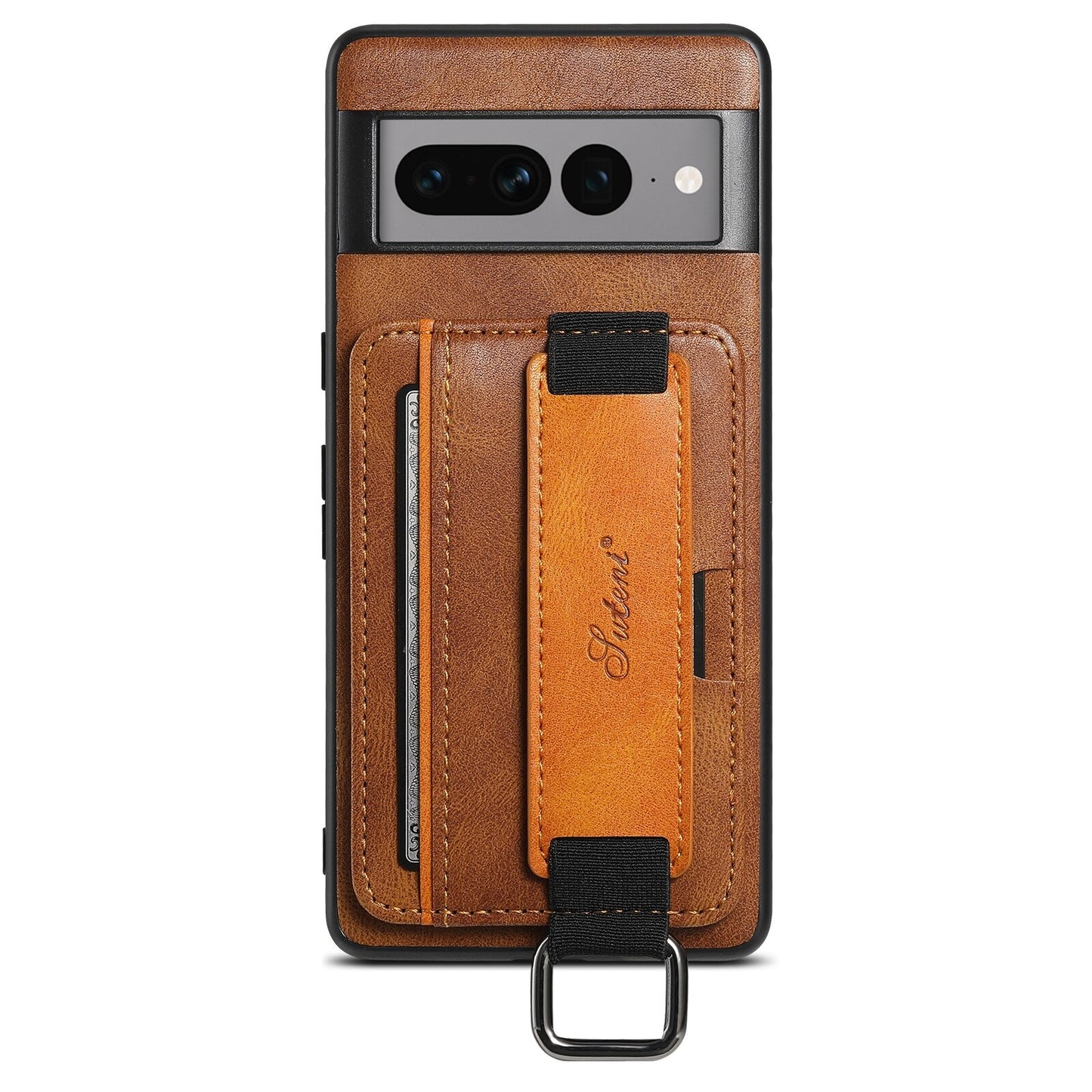 Leather Bracket & Card Pocket Case for Google Pixel