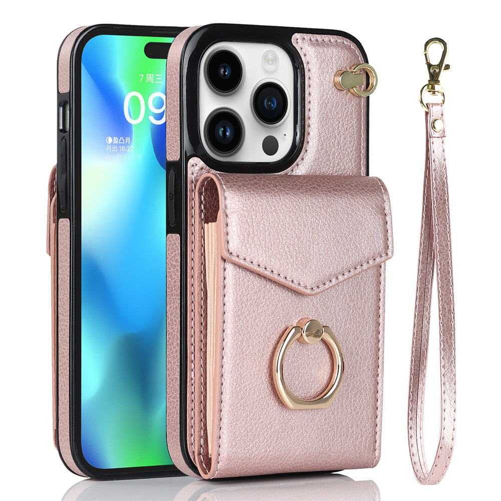 Luxury Leather Wallet iPhone Case