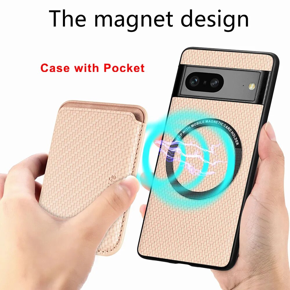 2 in 1 Wallet Leather Magnetic Case for Google Pixel 8 Series