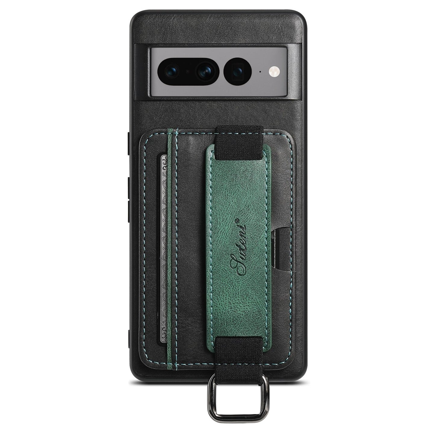 Leather Bracket & Card Pocket Case for Google Pixel