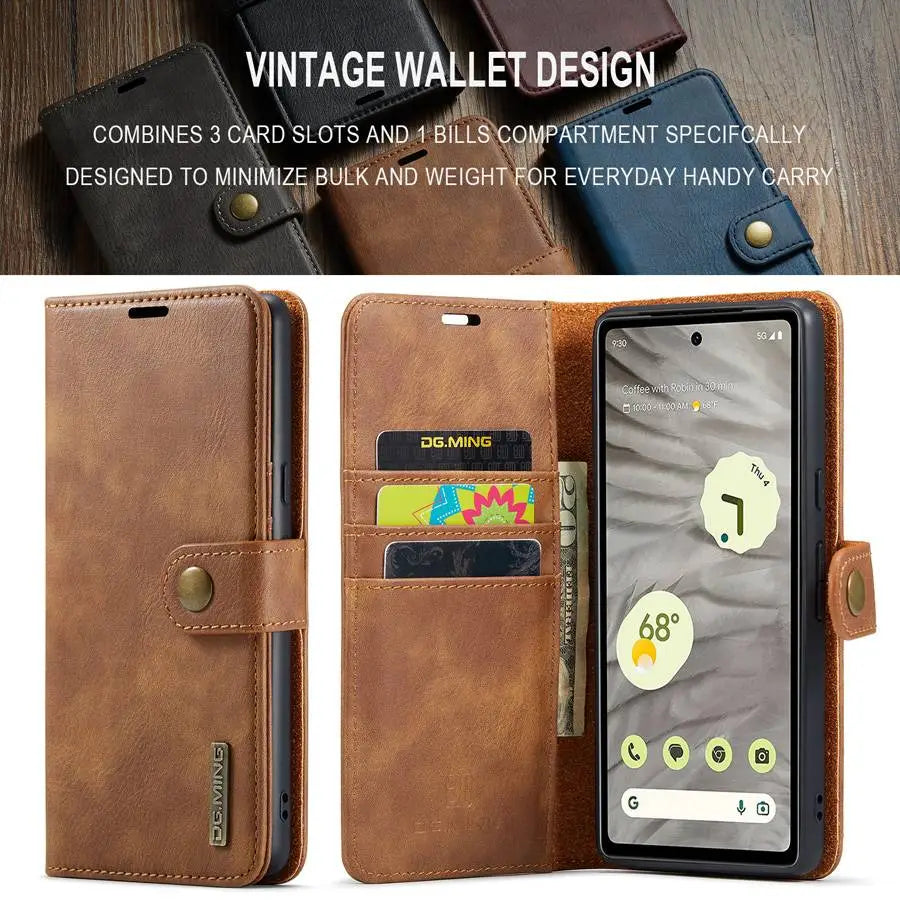 Magnetic Leather Wallet Case for Google Pixel