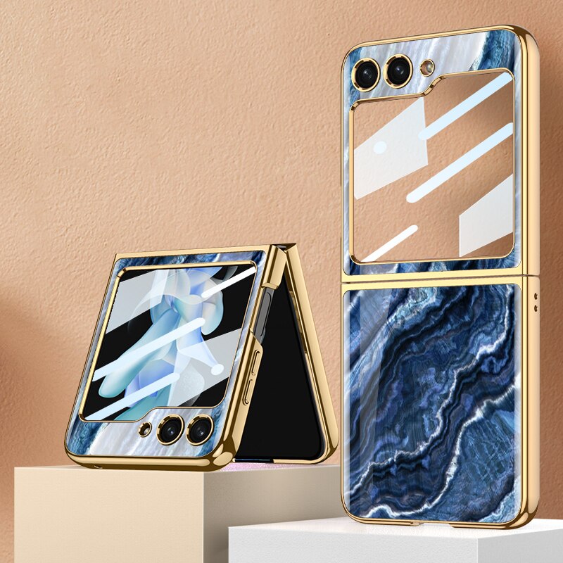 Shockproof Plating marble Case For Samsung Galaxy Z Flip 5