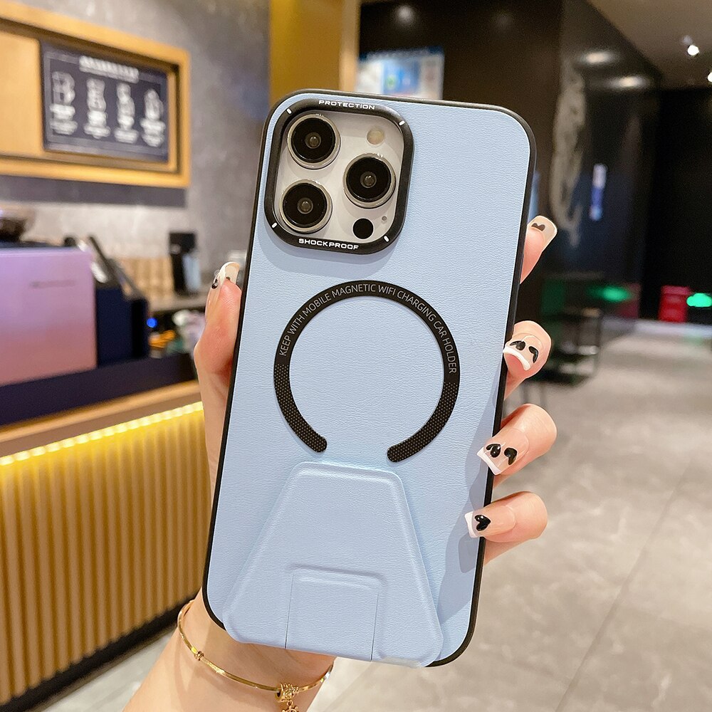 Kickstand Leather Case For iPhone