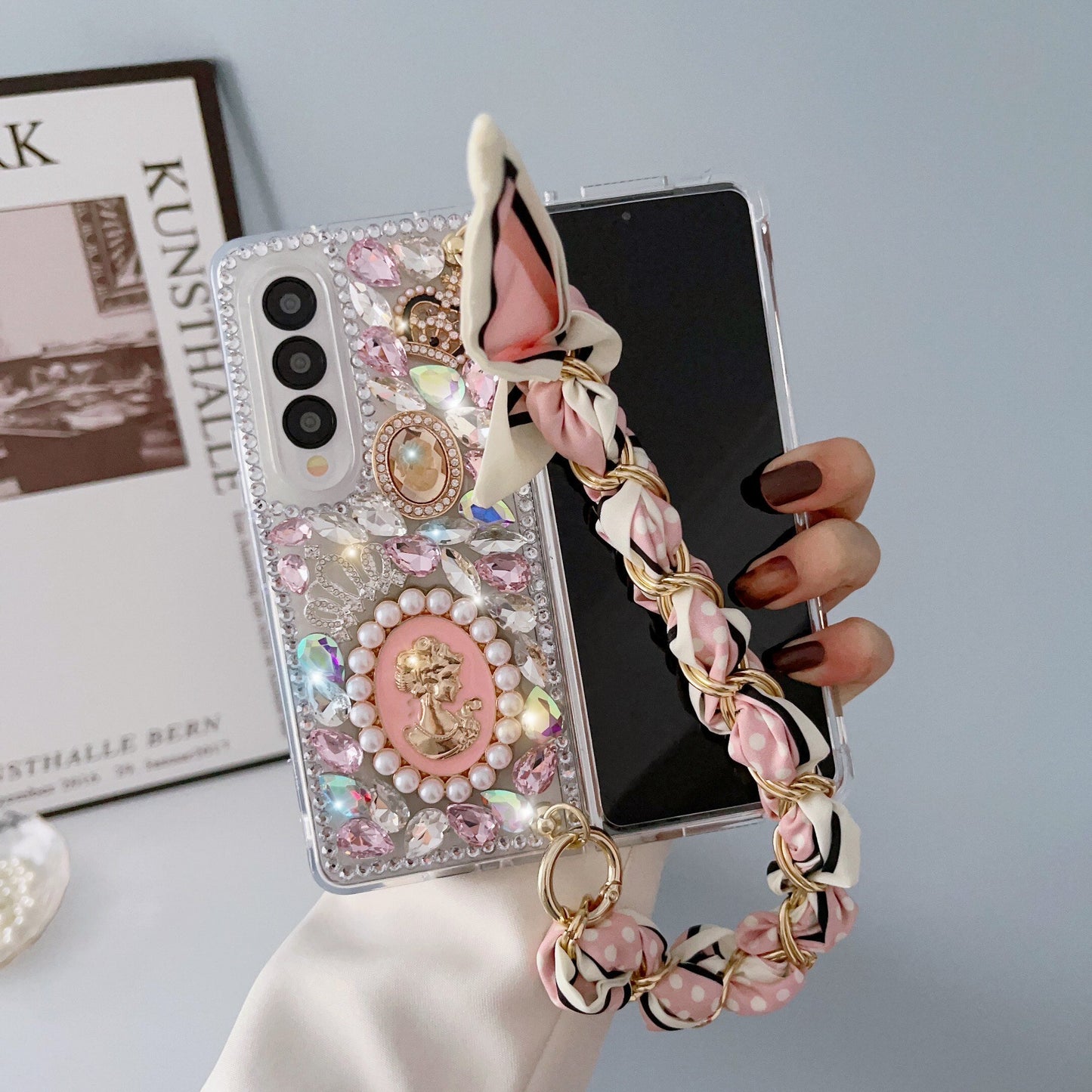 Pearl Relief Goddess Portrait Phone Case For Samsung Galaxy Z Fold