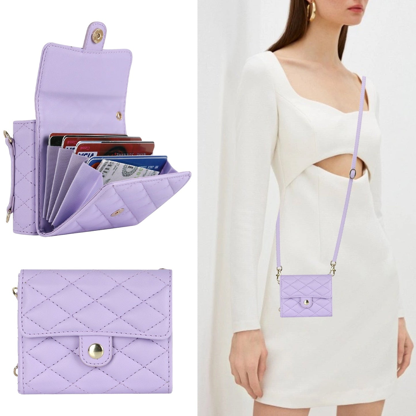 Luxury PU Leather Crossbody Lanyard Holder Magnetic Z Flip 4 & 3 Case