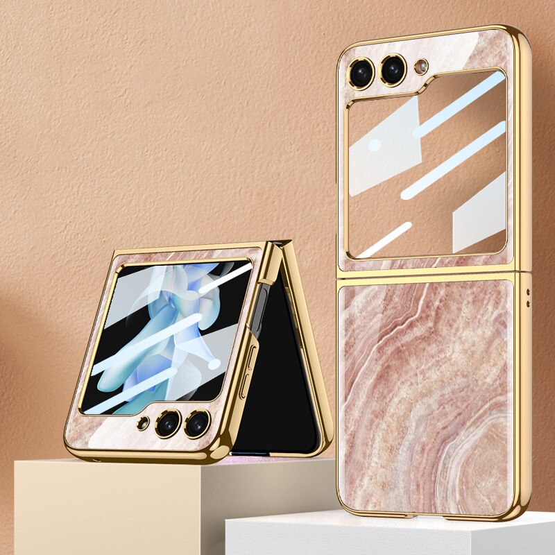 Shockproof Plating marble Case For Samsung Galaxy Z Flip 5