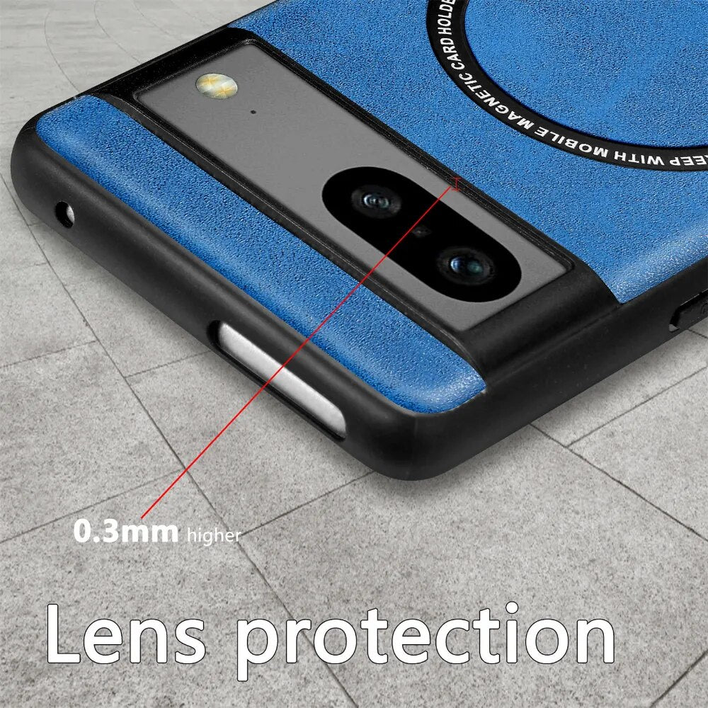 Magnetic Leather Wireless Charging Case For Google Pixel 8