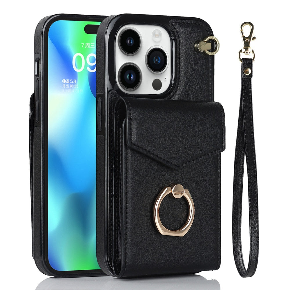 Luxury Leather Wallet iPhone Case