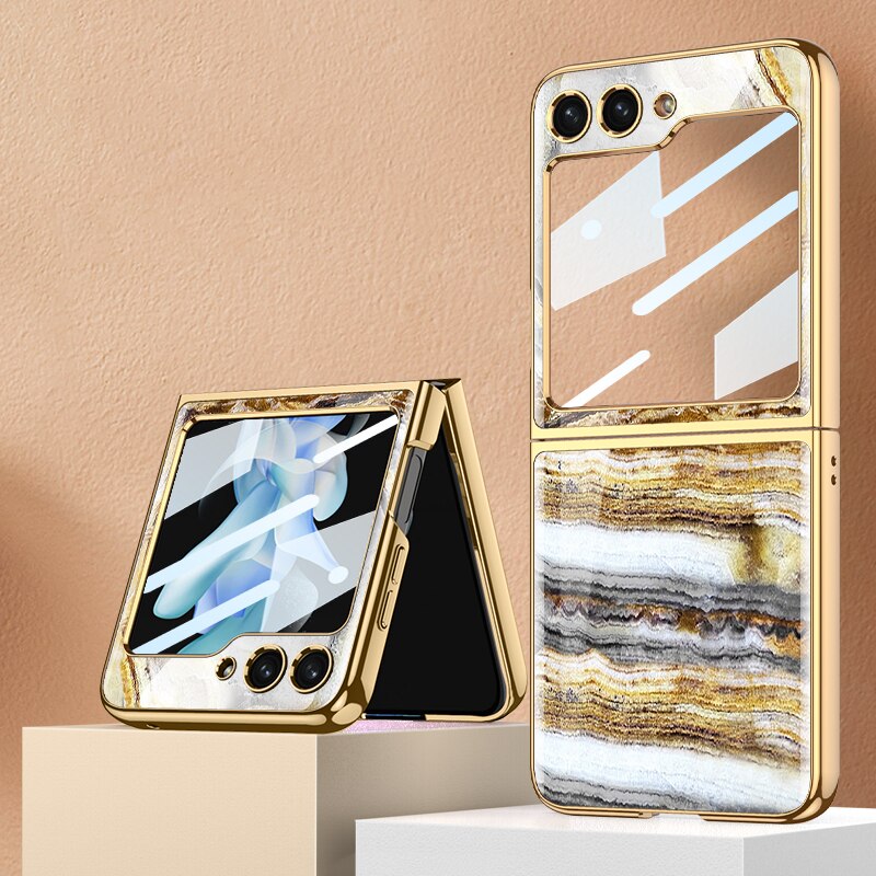 Shockproof Plating marble Case For Samsung Galaxy Z Flip 5