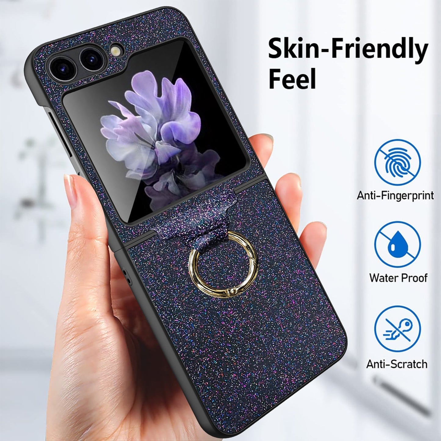 Luxury Case with Ring Bracket For Galaxy Z Flip 5