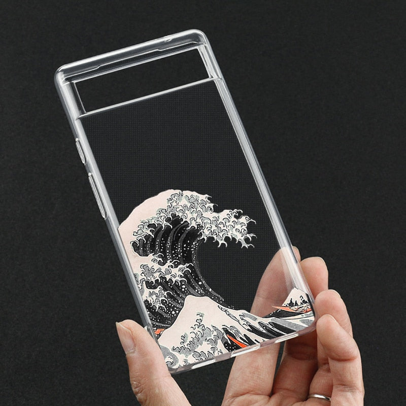 Blue Wave Clear Google Pixel Phone Case