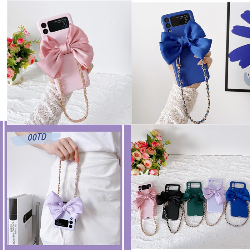 Luxury Fashion Bow Bracelet Phone Case For Samsung Galaxy Z Flip Series