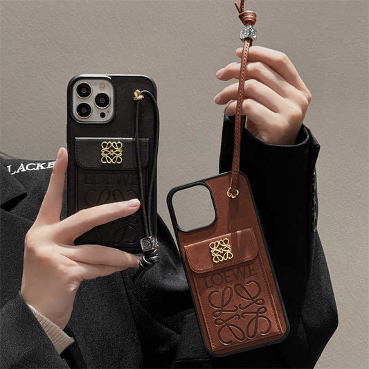 Luxury Leather Wallet Case With Bracelet For iPhone 12-16 Pro