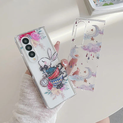 Rabbit Star Moon Transparent For Samsung Galaxy Z Fold