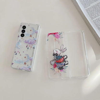 Rabbit Star Moon Transparent For Samsung Galaxy Z Fold