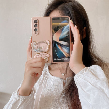 Cute Mirror Bear Bracket Stand For Samsung Galaxy Z Fold