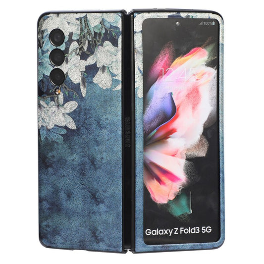 Glitter Powders Retro Flowers Phone Case For Samsung Galaxy Z Fold 3 5G