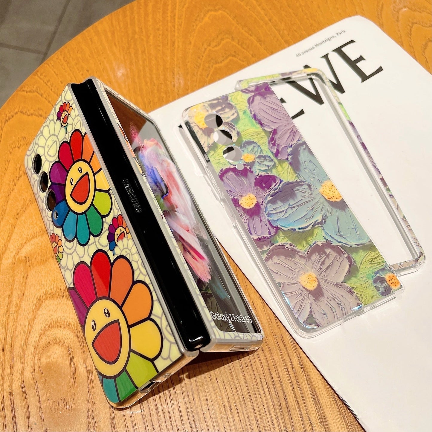 Cute Colorful Oil Painting Flower Phone Case For Samsung Galaxy Z Fold 3 5G