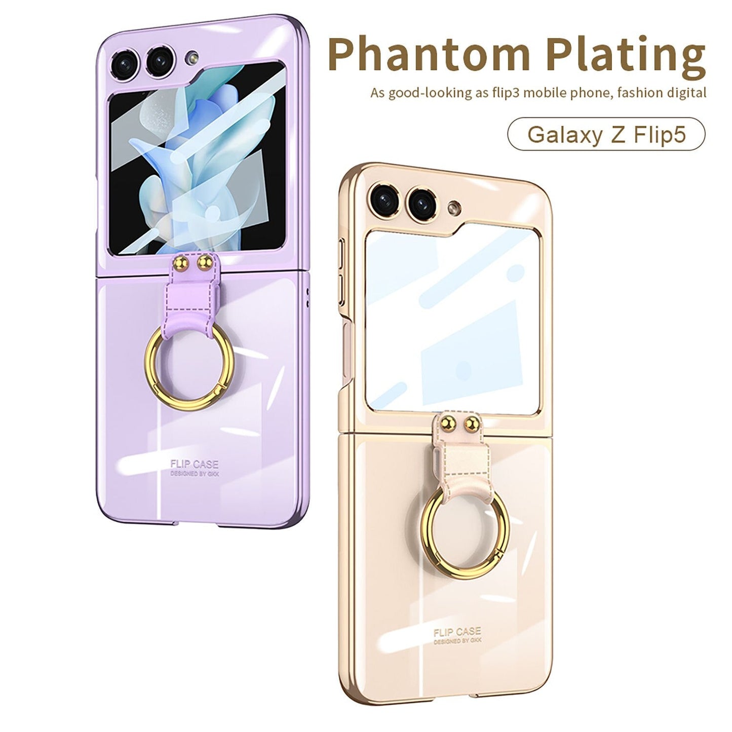 Electroplating Case with Ring Bracket for Samsung Galaxy Z Flip 5