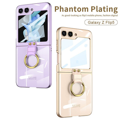 Electroplating Case with Ring Bracket for Samsung Galaxy Z Flip 5