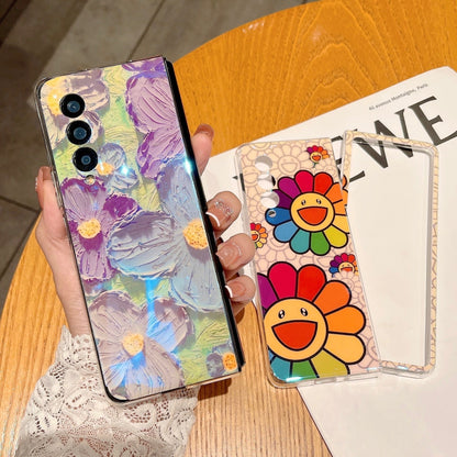 Cute Colorful Oil Painting Flower Phone Case For Samsung Galaxy Z Fold 3 5G